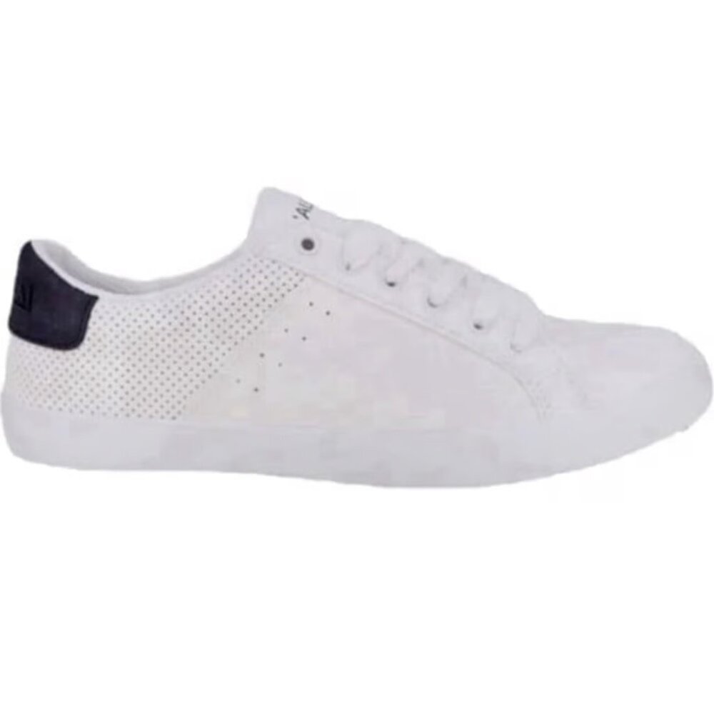 Nautica Women's Esmae White / Navy Lace Up Faux Leather Fashion Sneakers